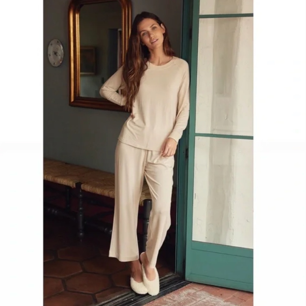 LAKE lounge pajamas relax sweatshirt and pants set birch NWOT